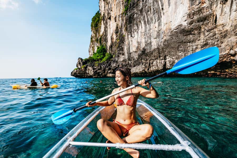 Phuket: Phi Phi Islands Day-Trip by Speed Catamaran - Bamboo Island brings the first beach stop