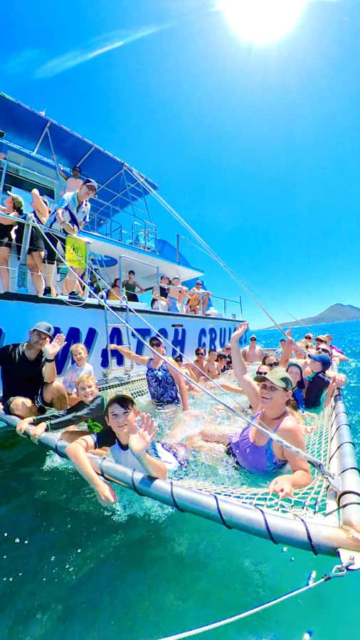 Port Stephens: Dolphin Watch Cruise with Swimming and Slides - Boom net, slide, and spa time