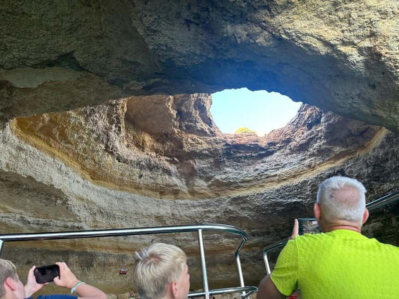 Portimão: Benagil Caves & Golden Coast Eco Catamaran Tour - Entering Benagil Cave and Nearby Sea Caves