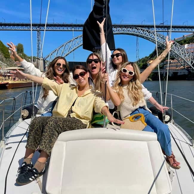 Porto: Best Charming Sailboat Cruise Sunset - Under the Arrábida Bridge toward Porto