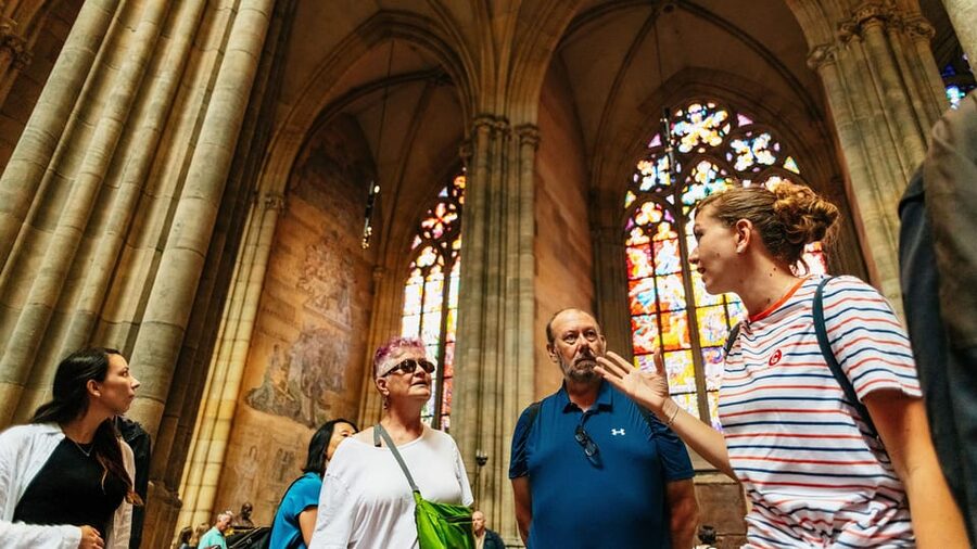 Prague Castle Interiors, Bus Tour and Vltava River Cruise - St. Vitus Cathedral and the problem of timing