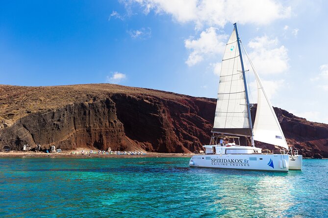 Premium Small-Group Catamaran Cruise with BBQ, Open Bar, Transfer - Pickup from your hotel and the run to Vlychada