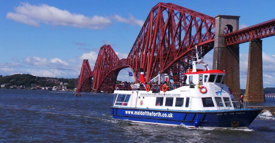 Queensferry: Sightseeing Cruise to Inchcolm Island - Passing beneath the Three Bridges