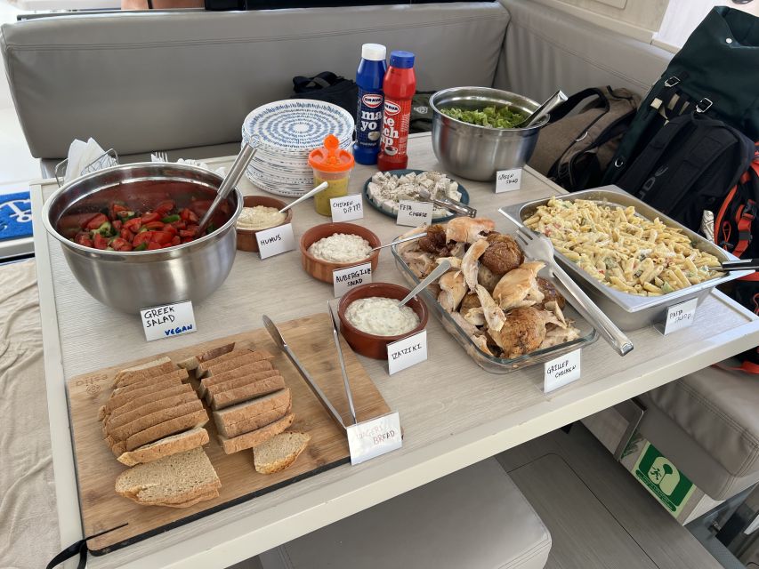 Rhodes: All-Inclusive Catamaran Cruise with Lunch and Drinks - Ladiko Bay: a quieter hour in the water