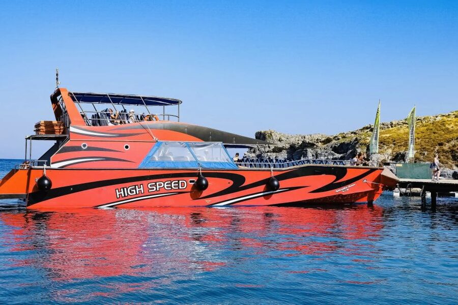 Rhodes: High Speed Cruise to Lindos - Lindos Bay, St. Paul’s Bay, and beach time