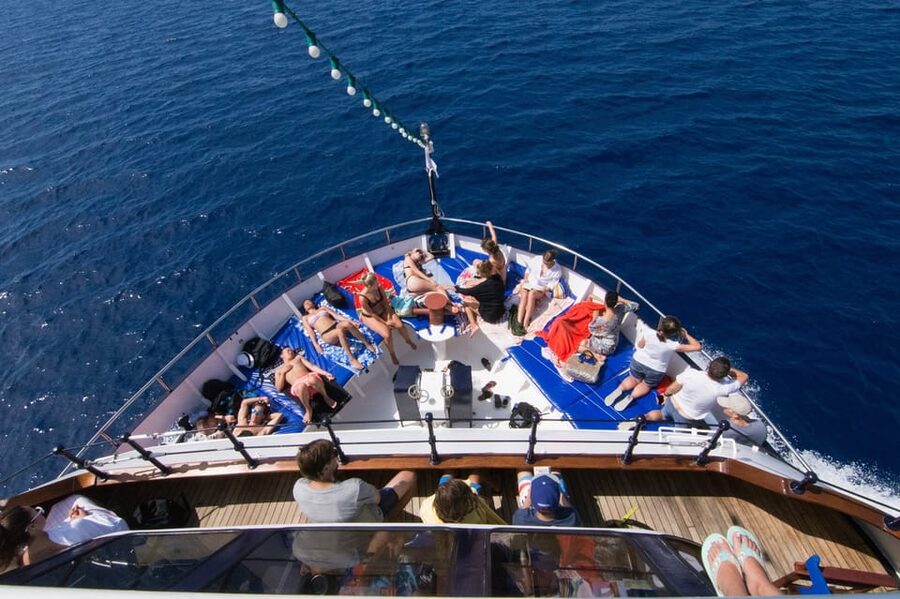 Rhodes: Lindos Cruise with 2 Swim Stops - First Stop: Swimming at Anthony Quinn Bay