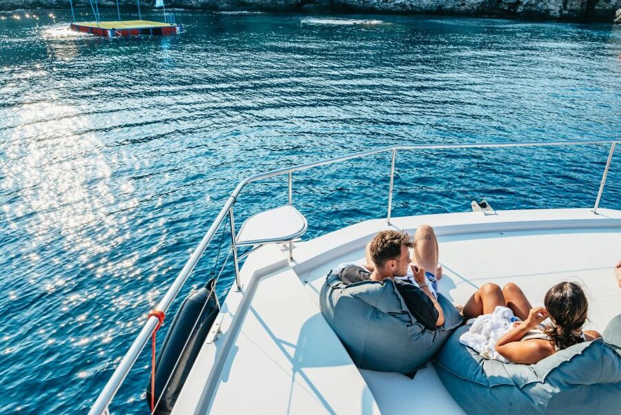 Rhodes: Sunset Catamaran Cruise with Dinner Buffet & Drinks - The cruise along Rhodes east coast