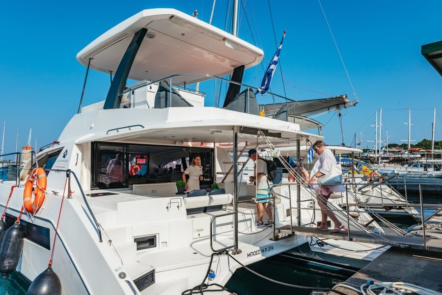 Rhodes: Sunset Catamaran Cruise with Dinner Buffet & Drinks - Meeting at Mandraki Harbor