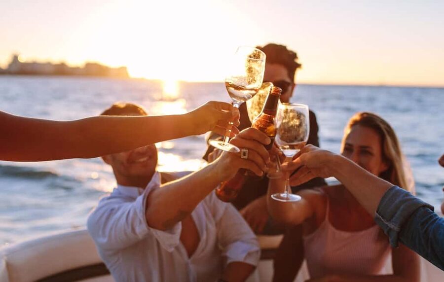 Rhodes: Sunset Cruise with Open Bar, Dinner, & Live Music - Setting sail from Mandraki Port