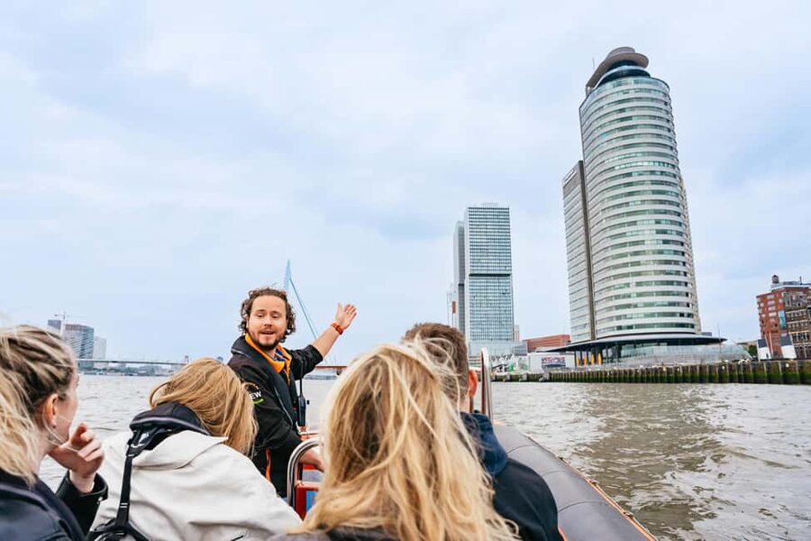 RIB Speedboat Sightseeing Cruise - The first burst of speed on the Maas