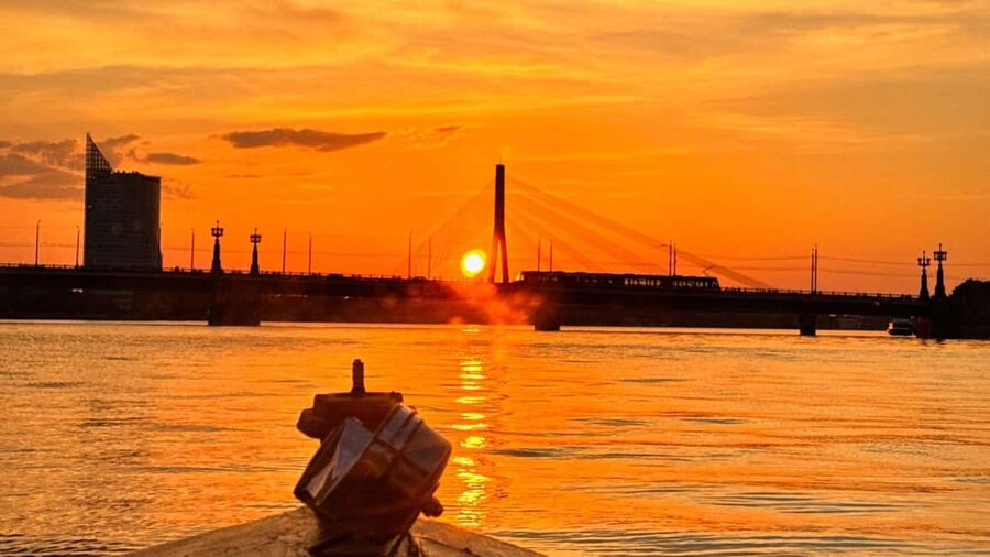 Riga: Canal Boat Tour with Welcome Drink & Audio Guide - Leaving the canal for the Daugava River