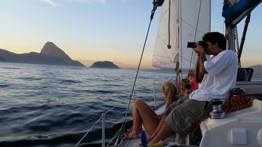 Rio de Janeiro: Guanabara Bay Sunset Sailing Tour & Drinks - Guanabara Bay, calm water, and changing views