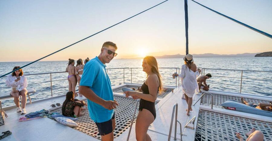 S'Arenal: Sunset Catamaran Cruise with BBQ - Leaving S’Arenal for Palma Bay