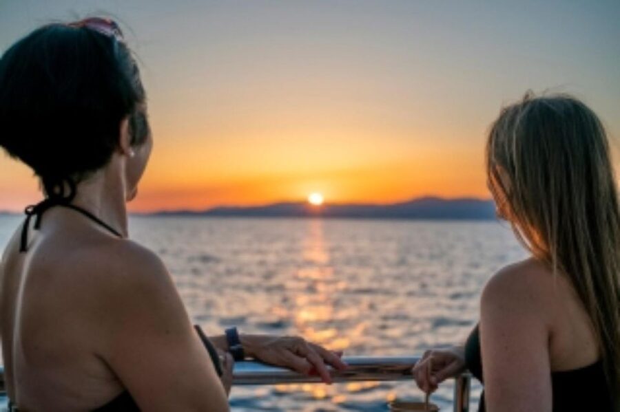 S'Arenal: Sunset Catamaran Cruise with BBQ - The anchor stop for swimming and snorkeling