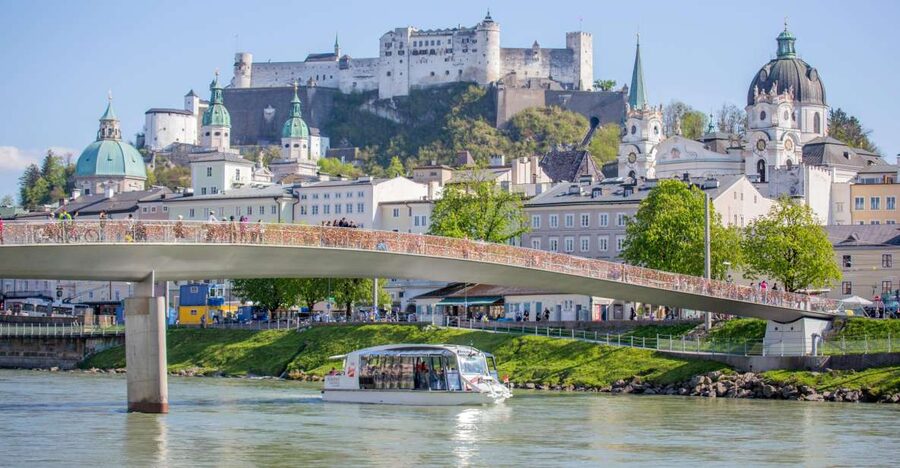 Salzburg: River Cruise, Dinner & Fortress Concert - Walking from the boat to the fortress funicular