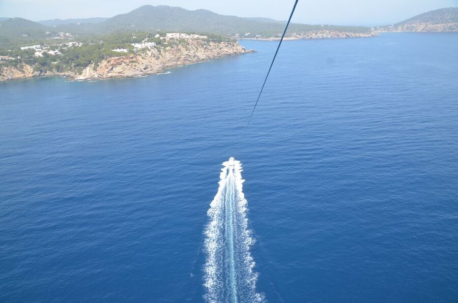 Santa Eulària des Riu: Parasailing Boat Cruise with Drinks - Leaving Santa Eulària for the northern coast