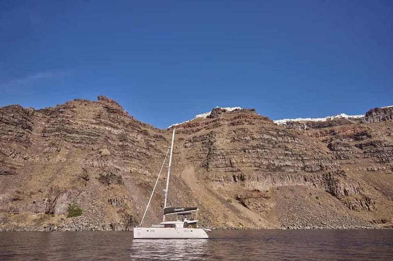 Santorini: Caldera Classic Catamaran Cruise w/ Meal & Drinks - Morning sailing or Santorini sunset