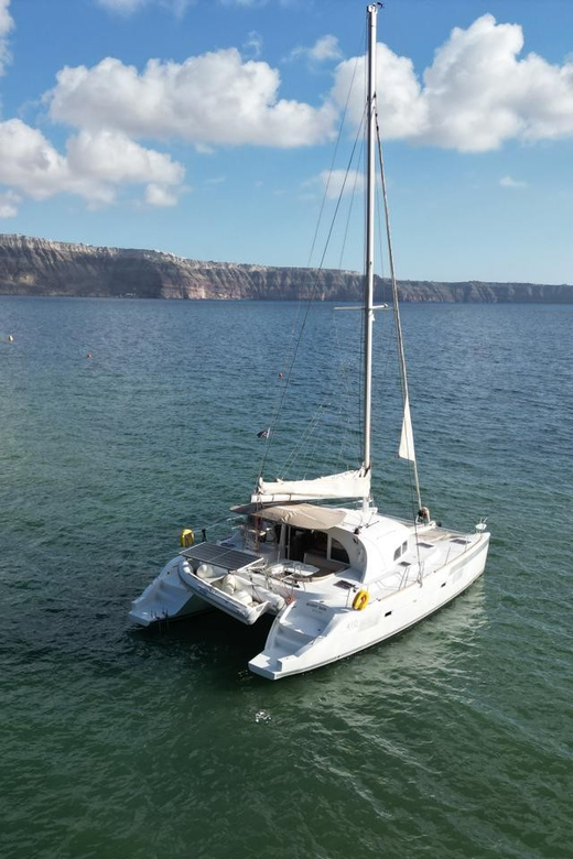 Santorini: Catamaran Cruise with Greek BBQ and Drinks - Mesa Pigadia and the last swim