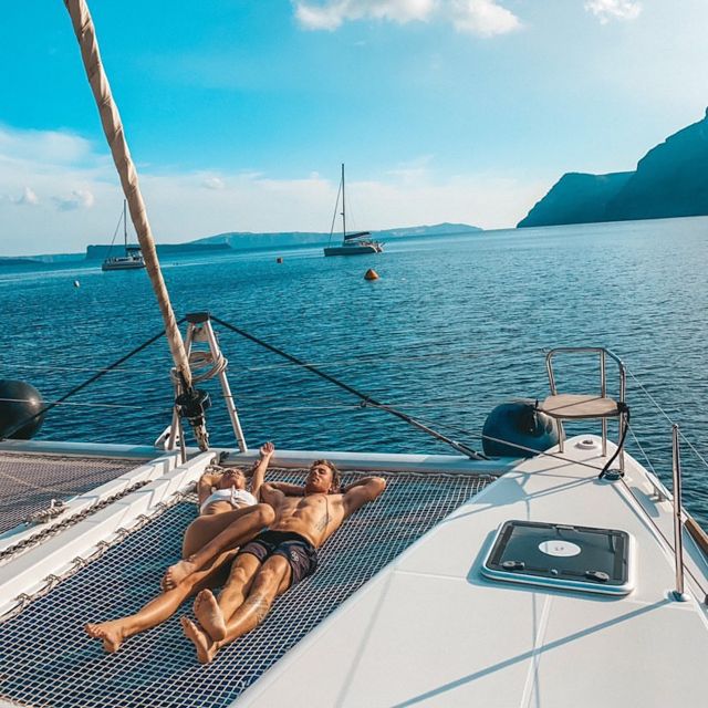 Santorini: Catamaran Cruise with Meal & Open Bar - The practical drawbacks to keep in mind