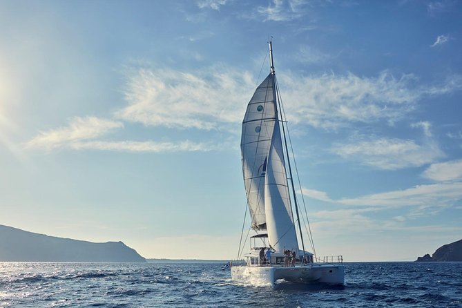 Santorini Sunset Luxury Sailing Catamaran Cruise with BBQ, drinks, transfer - Food, drinks, and the crew