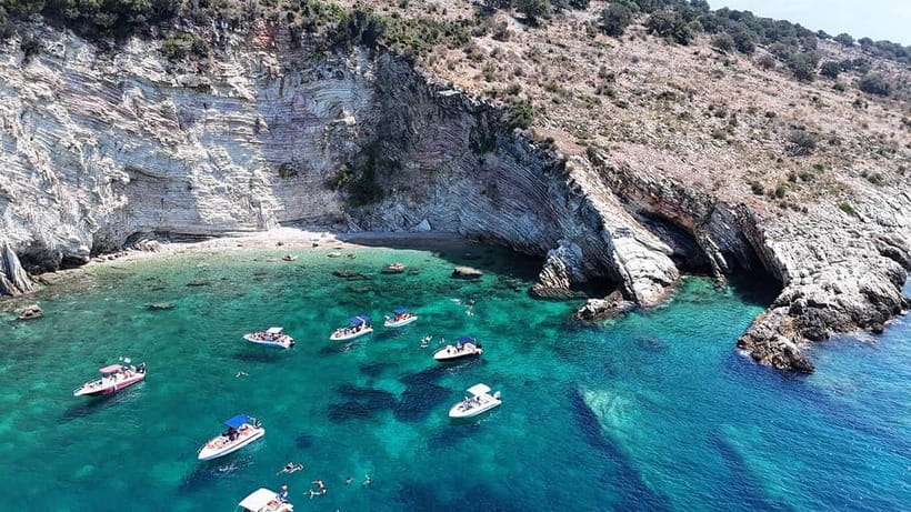 Sarandë: Boat Tour Turtle Cave Kakome & Krorez Snorkeling - The boat, captain, and group atmosphere
