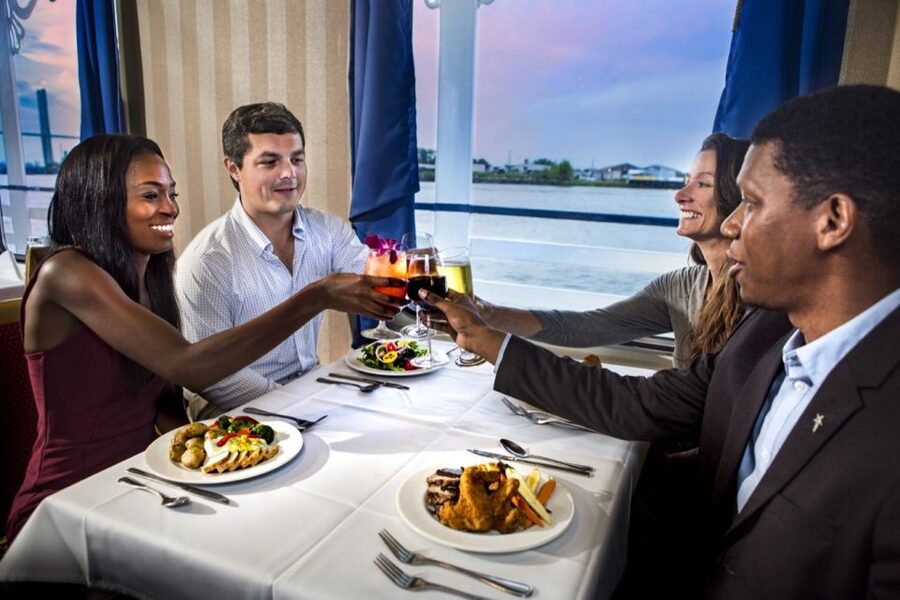 Savannah: Buffet Dinner Cruise with Live Entertainment - Savannah River views from the dining room and upper deck