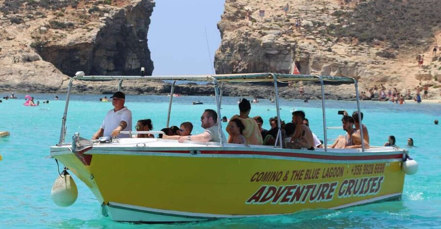 Sliema: Boat Trip to Comino Blue Lagoon, Gozo, and Caves - The Blue Lagoon stop: famous, useful, and crowded