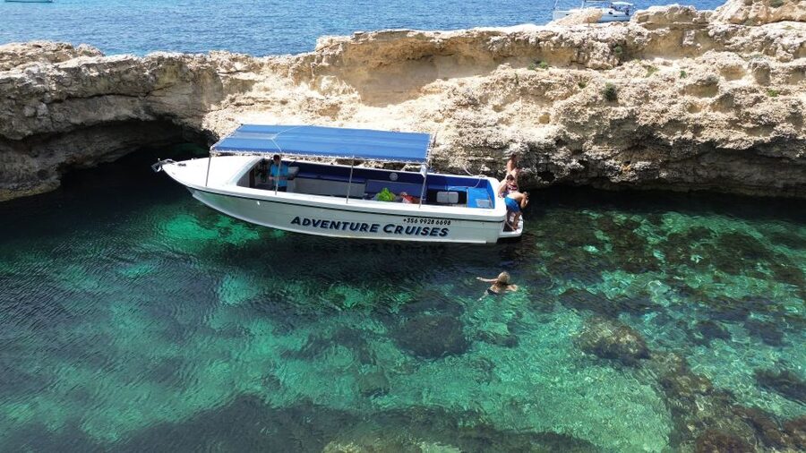 Sliema: Boat Trip to Comino Blue Lagoon, Gozo, and Caves - Caves along the Comino coast