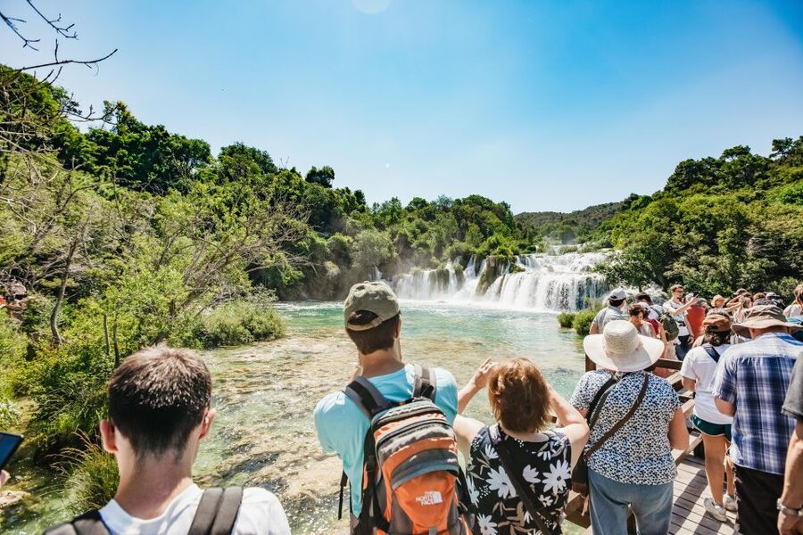 Split: Krka Waterfalls Trip with Boat Cruise and Swimming - Primošten gives the tour its swimming stop