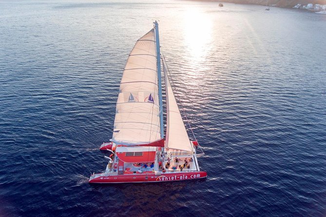 Sunset Sailing Catamaran Cruise in Santorini with BBQ and Drinks - Crew, comfort, and onboard mood