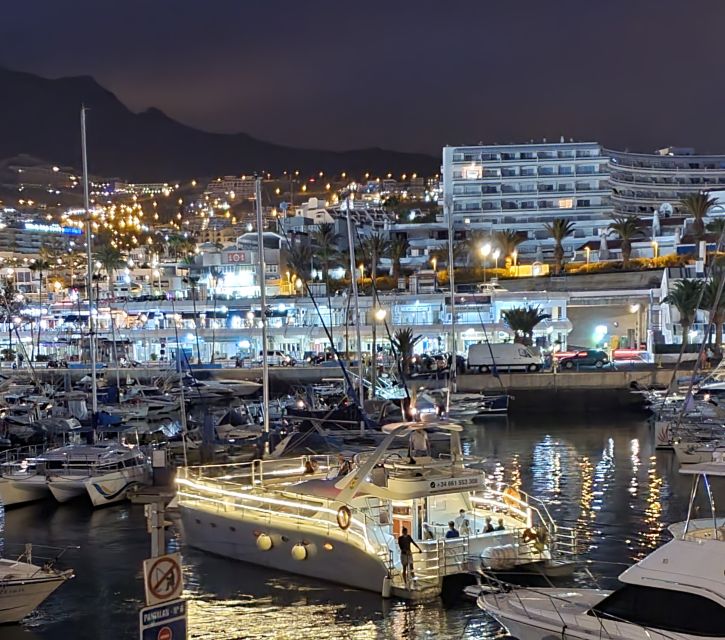 Tenerife: Sunset Catamaran Tour with Transfer, Buff & Drinks - Sunset from the water, with the island behind you