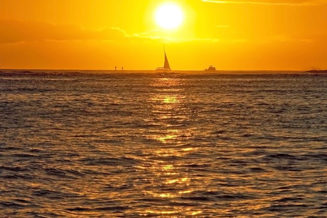 Waikiki Signature Sunset Catamaran Sail - The Diamond Head turn and the sunset pause